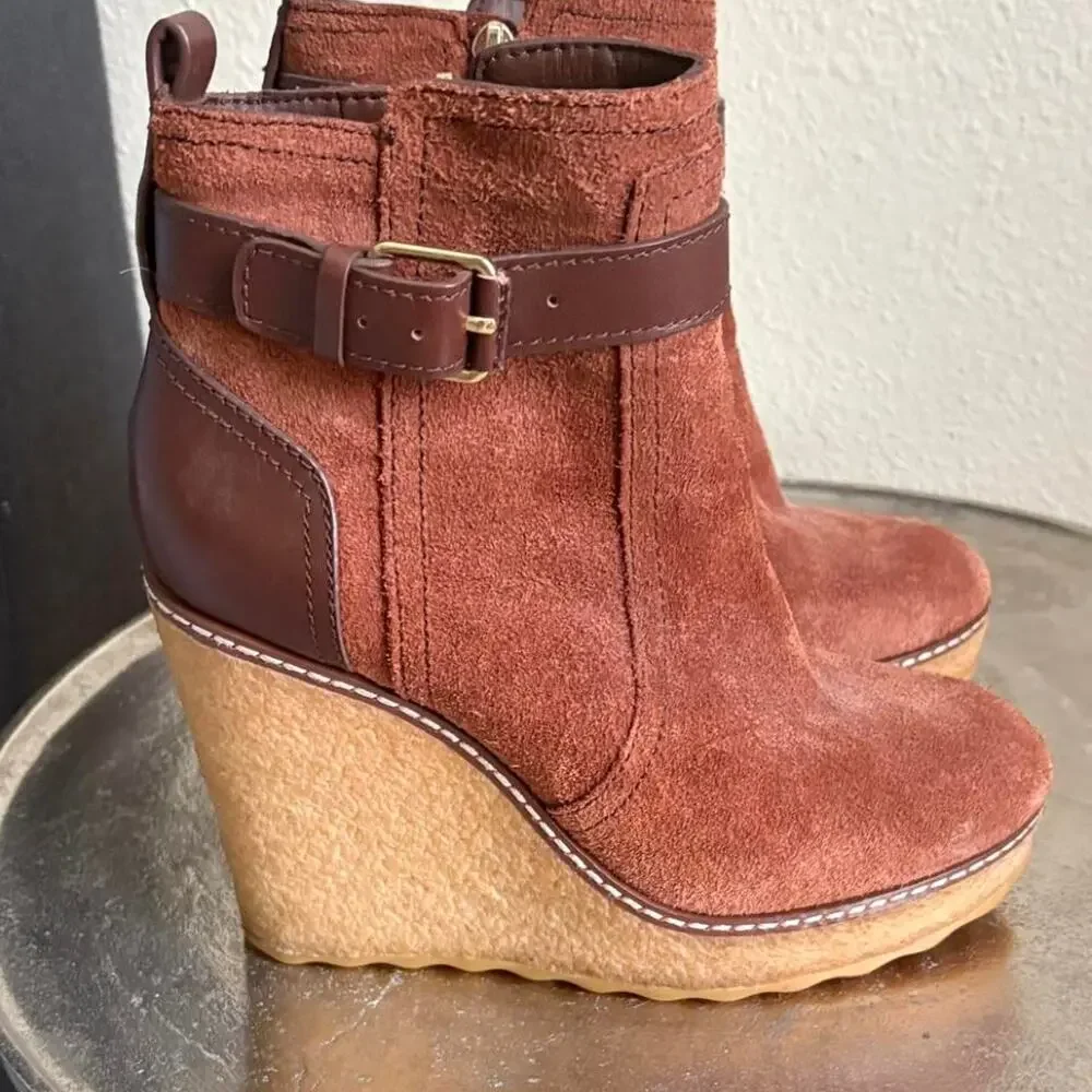 Tory Burch Remy Suede Wedge Bootie size 6